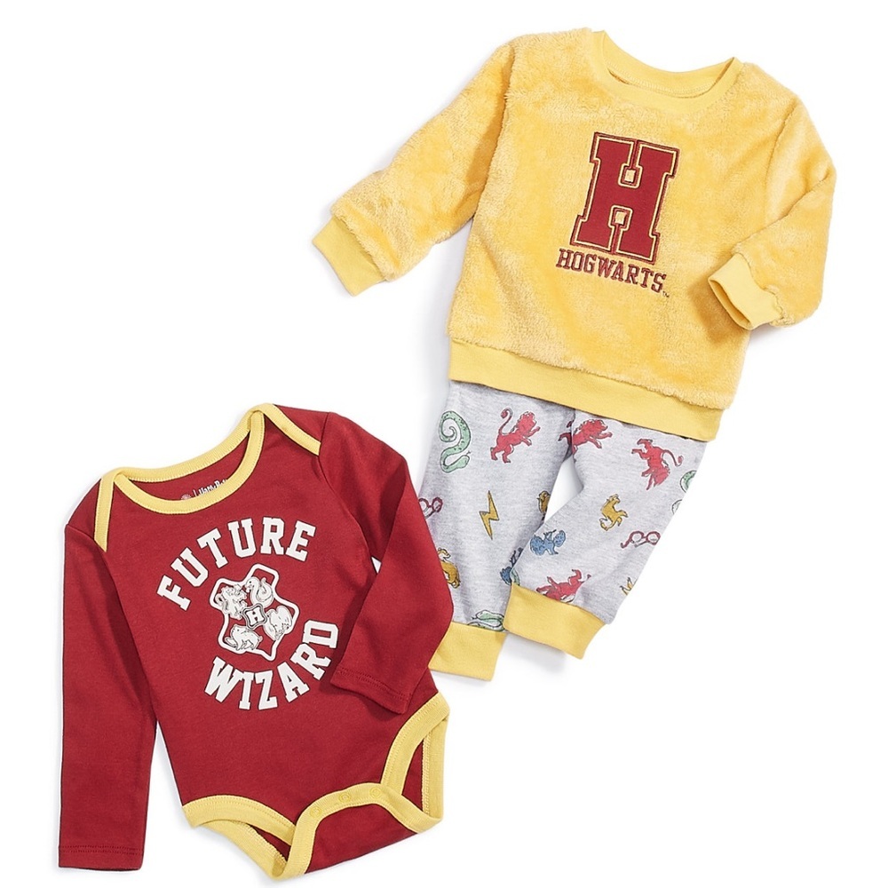 Happy Thteads Baby Boy Harry Potter‎ Hogwarts Top Bodysuit and Pants/3 Piece Set